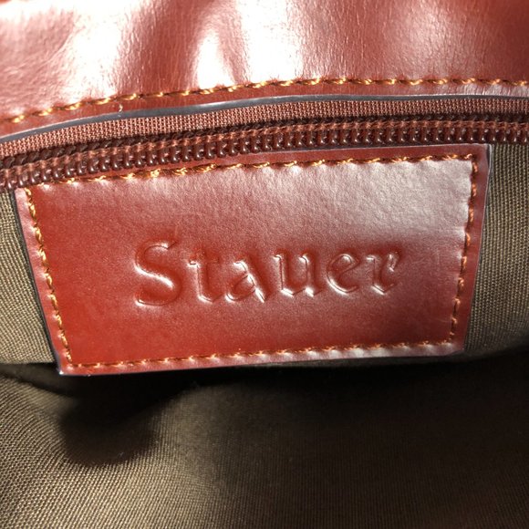 Stauer Florentine Leather Brooklyn Bag | Trendy & Chic | Excellent Condition - Picture 6 of 10